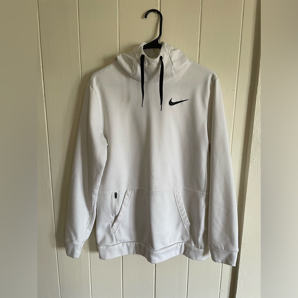 White Nike Dri-FIT hoodie medium